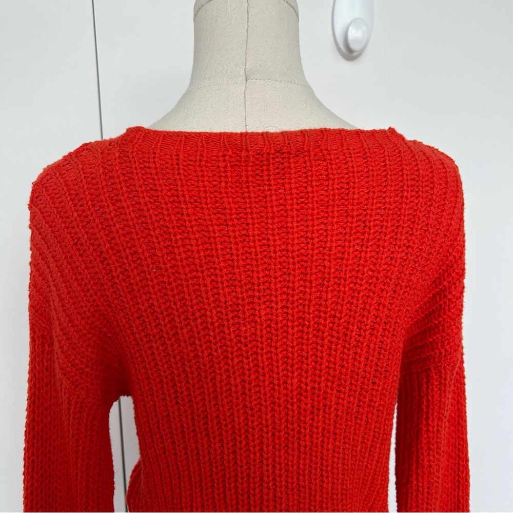 Eileen Fisher Orange Cozy Organic Cotton Ribbed Knit Sweater - Picture 8 of 9